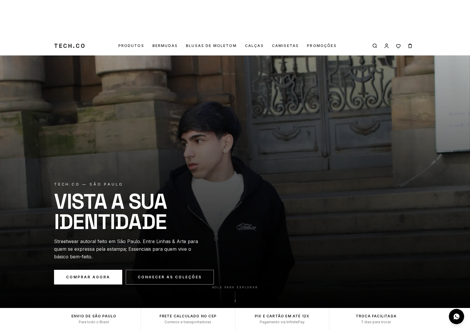 Captura real do site Tech Corporation